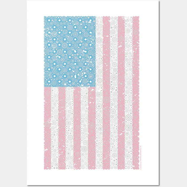 Transgender American Distressed Circle Design Flag Wall Art by pbdotman